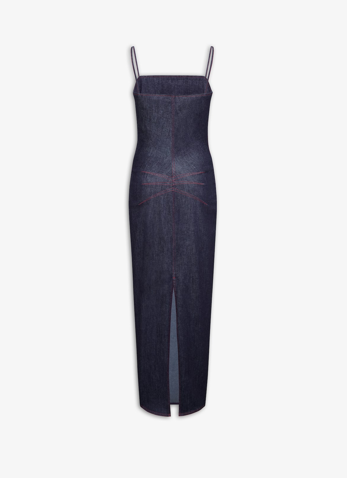 SPAGHETTI STRAPS DRESS IN STRETCH DENIM ALAÏA DARK BLUE SPAGHETTI STRAPS DRESS IN STRETCH DENIM
